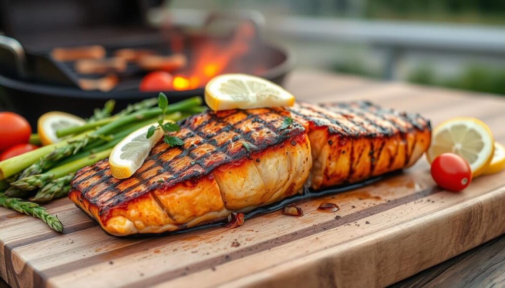Grilled king salmon Grilled king salmon